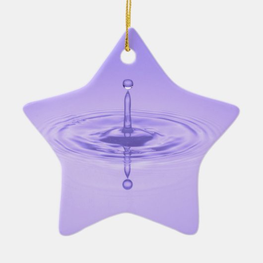 Paarse waterdruppelreflectie zonder zeeliefde keramisch ornament (Voorkant)