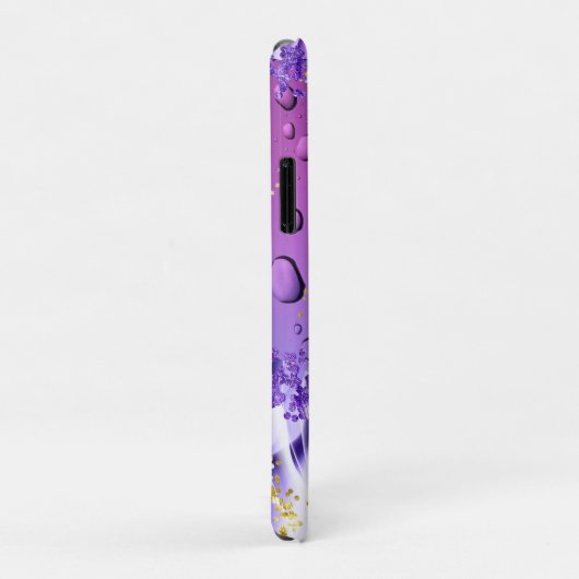 Paarse waterdruppels | Blauw en witte ombre Case-Mate iPhone Case (Achterkant/rechts)