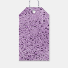 Paarse waterdruppels cadeaulabel