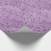 Paarse waterdruppels cadeaupapier (Hoek)