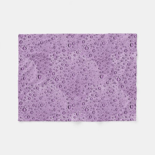 Paarse waterdruppels fleece deken (Voorkant (Horizontaal))