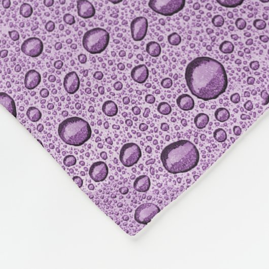 Paarse waterdruppels fleece deken (Hoek)