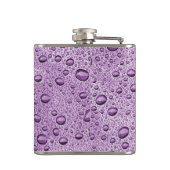 Paarse waterdruppels heupfles (Achterkant)