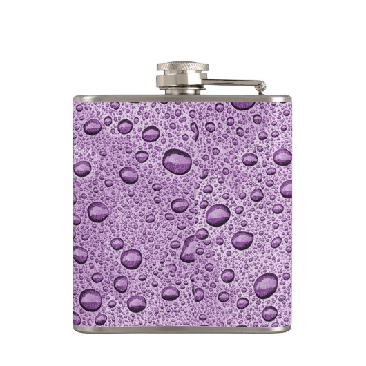 Paarse waterdruppels heupfles (Achterkant)