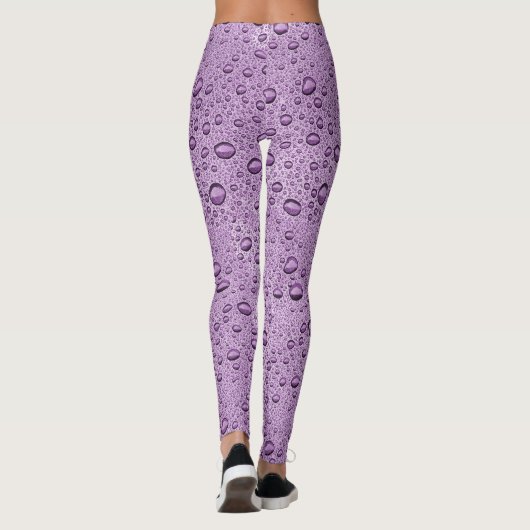 Paarse waterdruppels leggings (Achterkant)
