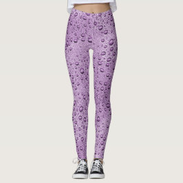Paarse waterdruppels leggings
