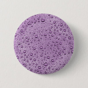 Paarse waterdruppels ronde button 5,7 cm