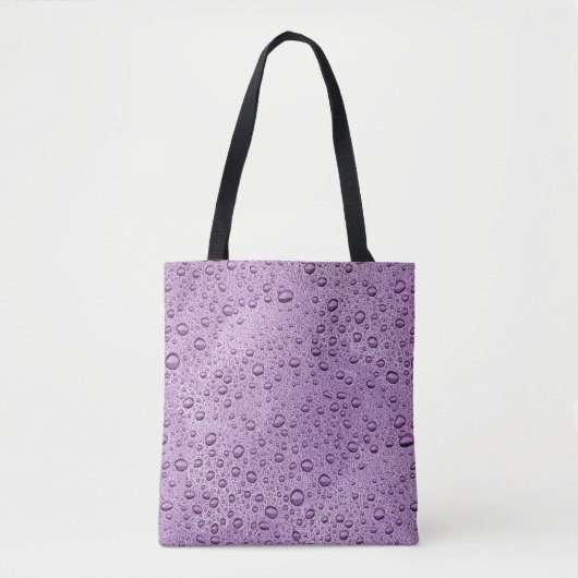 Paarse waterdruppels tote bag (Voorkant)