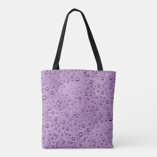 Paarse waterdruppels tote bag (Achterkant)