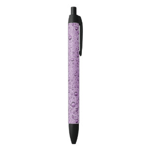 Paarse waterdruppels zwarte inkt pen