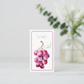 Paarse Watergekleurde Bunch of Grapes Visitekaartj Visitekaartje (Staand voorkant)