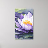 Paarse Waterlelie - Bloem waterverf Art Print (Voorkant)