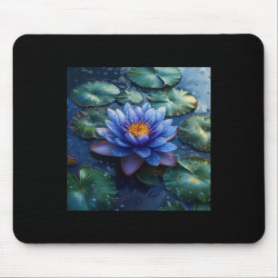 Paarse Waterlelie Bloemen En Waterleliebladeren Op Muismat