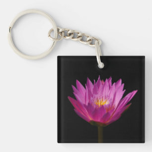 Paarse Waterlelie Lotus Sleutelhanger