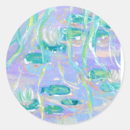 Paarse Waterlelies Stickers