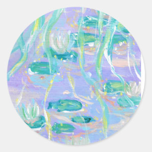 Paarse Waterlelies Stickers