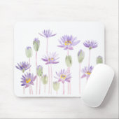 paarse waterlelijke waterverf horizontaal muismat (Met muis)