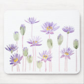 paarse waterlelijke waterverf horizontaal muismat (Voorkant)