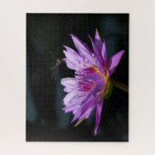 Paarse Waterlily Dragonfly Jigzaag Puzzle Legpuzzel (Verticaal)