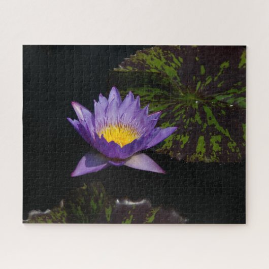 Paarse Waterlily Jigzaag Puzzle Legpuzzel (Horizontaal)