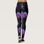 Paarse waterlily Lotus Leggings (Achterkant)