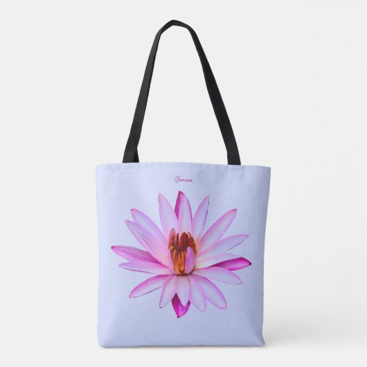 Paarse waterLily Periwinkle Schouder Canvas tas (Achterkant)