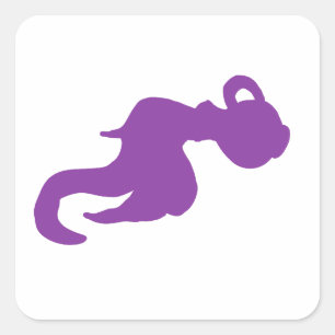 Paarse Waterman Dierenriem Silhouet Vierkante Sticker