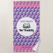 Paarse waterpatroon Stripe Retro kano otter naam Strandlaken (Voorkant)