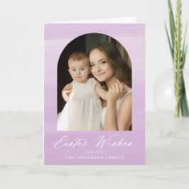 Paarse Waterverf 2 Fotopaasmaak Feestdagen Kaart