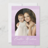 Paarse Waterverf 2 Fotopaasmaak Feestdagenkaart (Voorkant)