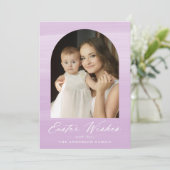 Paarse Waterverf 2 Fotopaasmaak Feestdagenkaart (Staand voorkant)