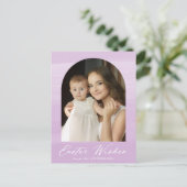 Paarse Waterverf 2 Fotopaasmaak Feestdagenkaart (Staand voorkant)