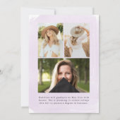 Paarse Waterverf 4 Foto Afstuderen Aankondiging (Achterkant)