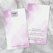 Paarse waterverf aangepaste logo-oorenkaart visitekaartje