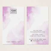 Paarse waterverf aangepaste logo-oorenkaart visitekaartje (Voorkant /achterkant)