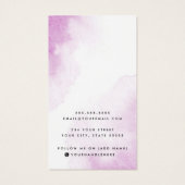 Paarse waterverf aangepaste logo-oorenkaart visitekaartje (Achterkant)