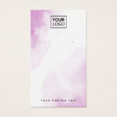 Paarse waterverf aangepaste logo-oorenkaart visitekaartje (Voorkant)