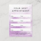 Paarse waterverf aangepaste logo verticaal afsprakenkaartje (Voorkant)