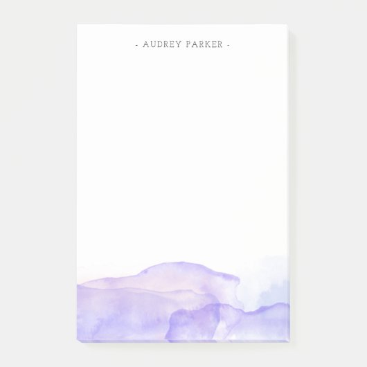 Paarse Waterverf - Aangepaste naam Post-it® Notes (Voorkant)