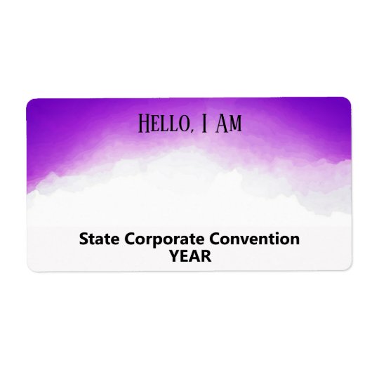 Paarse Waterverf - Aangepaste papiernaamtag Etiket (Voorkant)