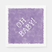 Paarse Waterverf aangepaste tekst Baby shower Oh B Servet (Voorkant)