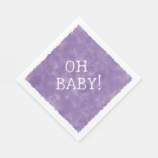 Paarse Waterverf aangepaste tekst Baby shower Oh B Servet (Hoek)