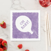 Paarse Waterverf aangepaste tekst Baby shower Oh B Servet (Insitu)