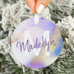 Paarse Waterverf Abstract Girly Luxury Monogram Ornament<br><div class="desc">Pas deze glamoureuze stijl abstracte lila waterverf eenvoudig aan met uw eigen details.</div>