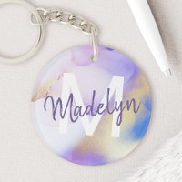 Paarse Waterverf Abstract Girly Luxury Monogram