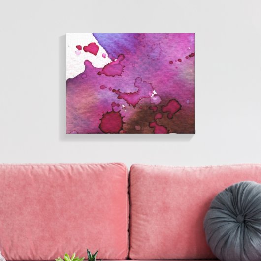 Paarse Waterverf Achtergrond Canvas Afdruk (Insitu (Woonkamer))