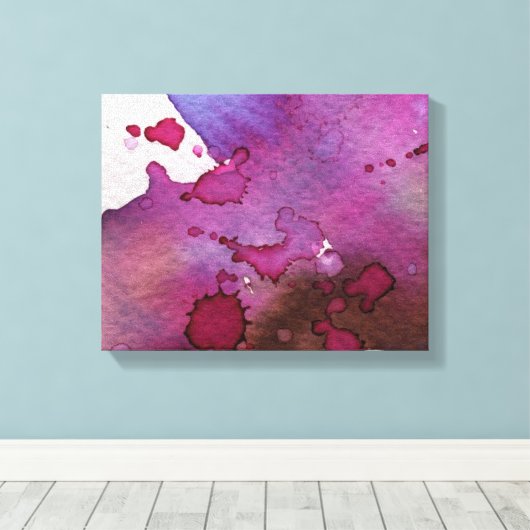Paarse Waterverf Achtergrond Canvas Afdruk (Insitu (Houten vloer))
