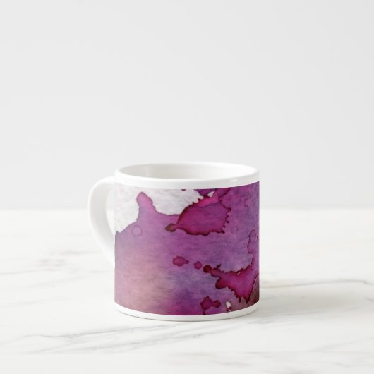 Paarse Waterverf Achtergrond Espresso Kop (Links)