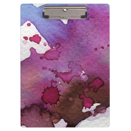 Paarse Waterverf Achtergrond Klembord (Voorkant)