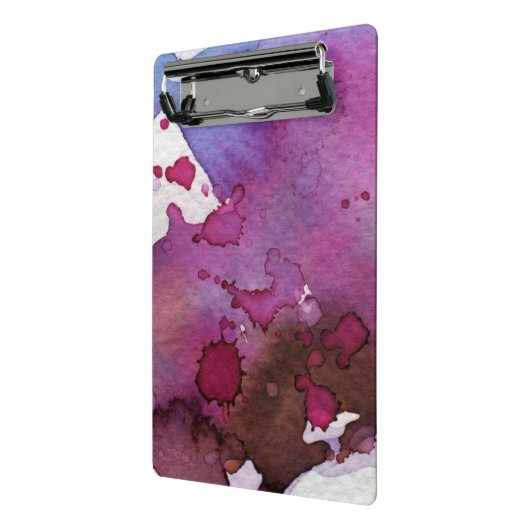 Paarse Waterverf Achtergrond Mini Klembord (Angled2)